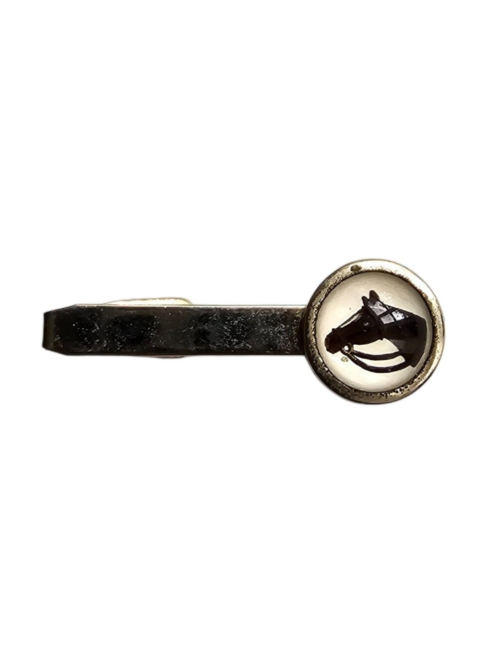 brown horse equestrian necktie clip